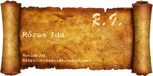 Rózsa Ida névjegykártya