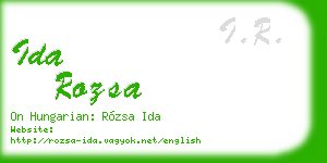 ida rozsa business card